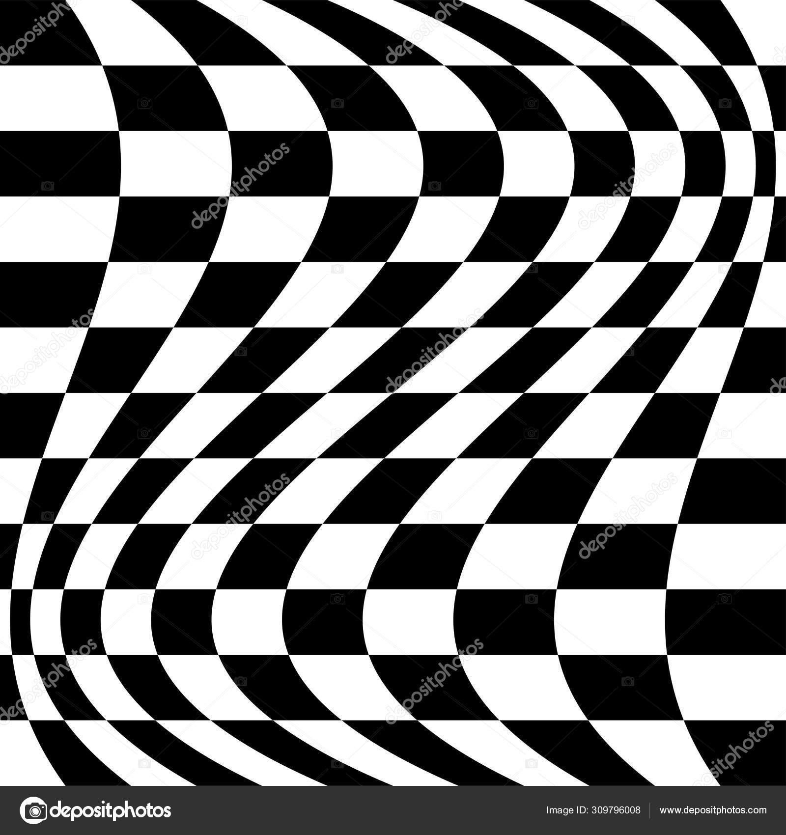 tabuleiro de damas ondulado padrões. abstrato xadrez quadrado