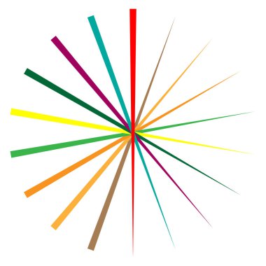 Radyal, yayılan çizgiler, kollar. Dairesel ışınlar, Kirişler. Multicolo