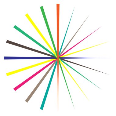 Radyal, yayılan çizgiler, kollar. Dairesel ışınlar, Kirişler. Multicolo