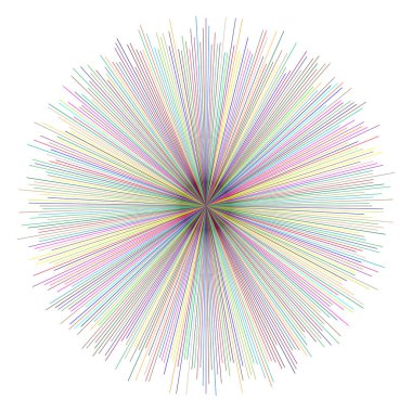 Radyal, yayılan çizgiler, kollar. Dairesel ışınlar, Kirişler. Multicolo