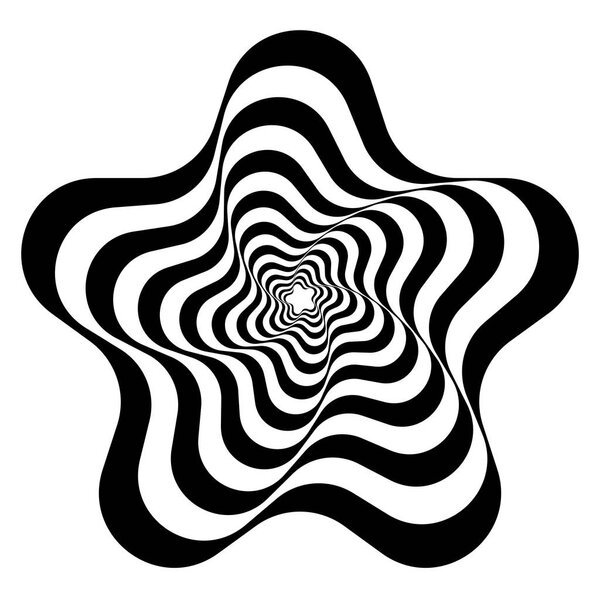 Shape with rotation, tiwrl effect Geometric abstract spiralling 