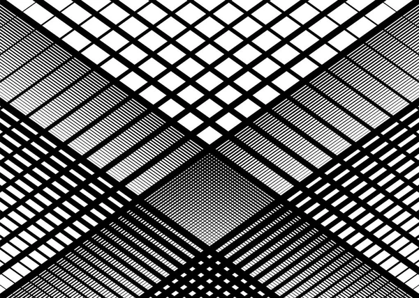 Matrix, grid, mesh pattern of intersecting irregular, dynamic li — Stock Vector