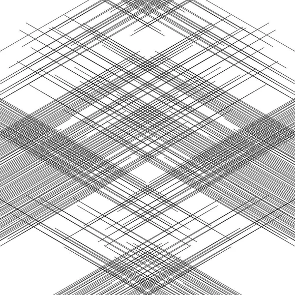 Rejilla, patrón de malla, textura con líneas dinámicas e irregulares. Interlocutores — Vector de stock