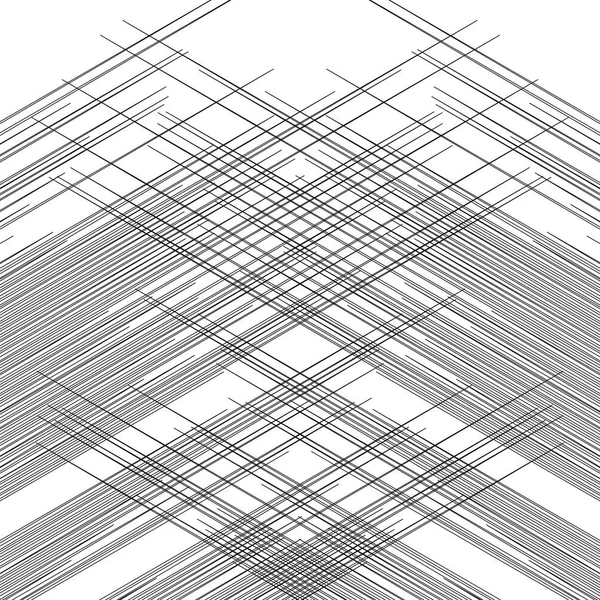Rutnät, mesh-mönster, textur med dynamiska, oregelbundna linjer. Inter — Stock vektor