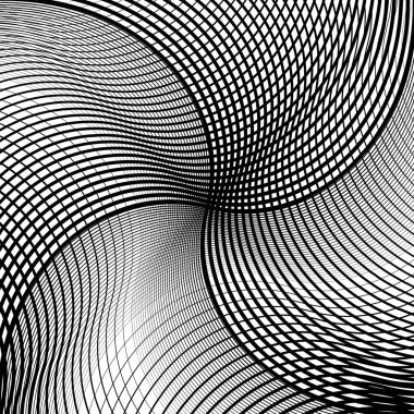 Düzensiz geometrik desen, dalgalı arka plan, sallanan ızgara, 