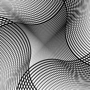 Düzensiz geometrik desen, dalgalı arka plan, sallanan ızgara, 