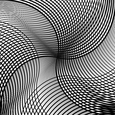 Düzensiz geometrik desen, dalgalı arka plan, sallanan ızgara, 