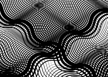 Düzensiz geometrik desen, dalgalı arka plan, sallanan ızgara, 