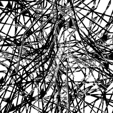 Rasgele çizgiler soyut siyah beyaz doku, soyut sanat, abs