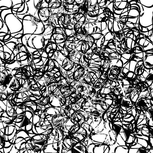 Lignes aléatoires abstraites texture noire et blanche, art abstrait, abdos — Image vectorielle
