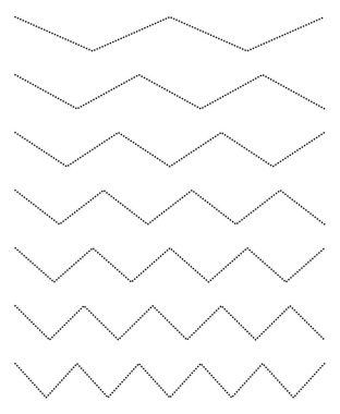 Dalgalı, dalgalı (zikzak) çizgi elemanı ayarlayın. Sallayarak etkisi olan satırlar