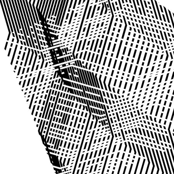Glitch, ruido arte abstracto. Superposición al azar ondulado, zig-zag — Archivo Imágenes Vectoriales