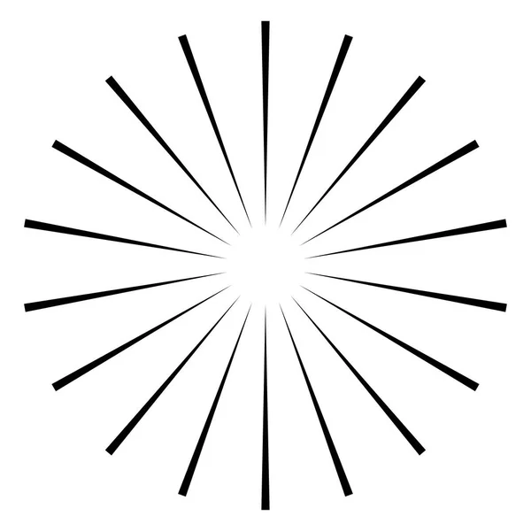 Radial - linie promieniujące element rozrywający Okrągła, koncentryczna linia — Wektor stockowy
