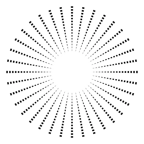 Radial - lignes rayonnantes élément d'éclatement Circulaire, ligne concentrique — Image vectorielle