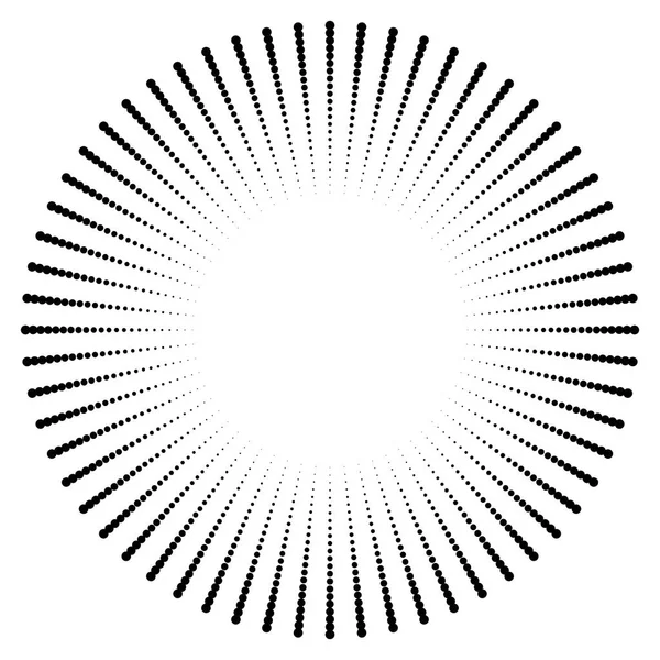 Radial - radiating lines burst element Circular, concentric line — Stock Vector