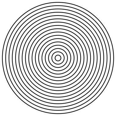 Radial circles design element. Converge circle lines. Repeating, clipart