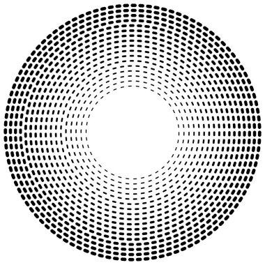 Kesik çizgiler konsantre, radyal daireler. Periyodik, segmentli lin