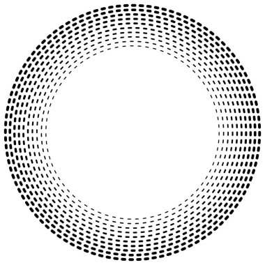 Kesik çizgiler konsantre, radyal daireler. Periyodik, segmentli lin