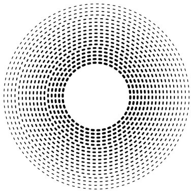 Kesik çizgiler konsantre, radyal daireler. Periyodik, segmentli lin