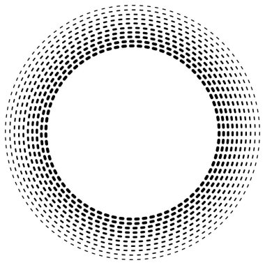 Kesik çizgiler konsantre, radyal daireler. Periyodik, segmentli lin