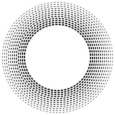 Kesik çizgiler konsantre, radyal daireler. Periyodik, segmentli lin