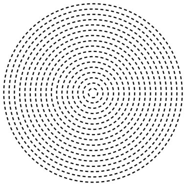 Radikal çizgili daireler. Ga ile dairesel, konsantre öge