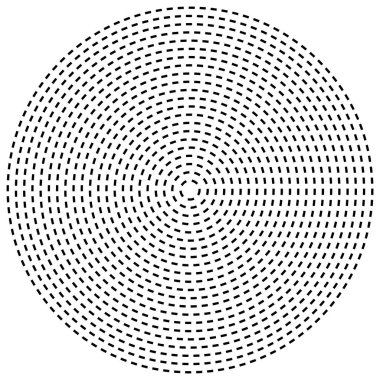 Radikal çizgili daireler. Ga ile dairesel, konsantre öge