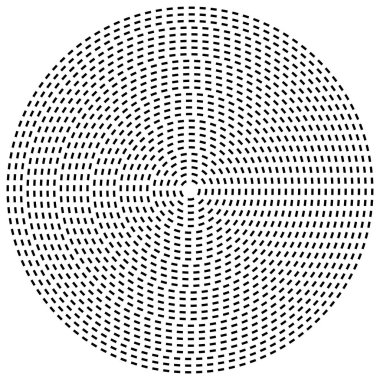 Radikal çizgili daireler. Ga ile dairesel, konsantre öge