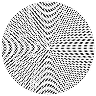 Radikal çizgili daireler. Ga ile dairesel, konsantre öge