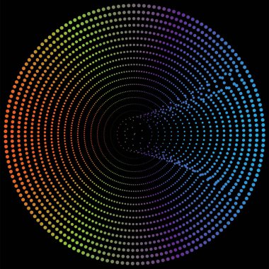 Rastgele noktalar, daireler ve parçacıklar halinde halkalar olan radikal bir element. Di