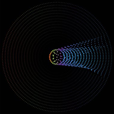Rastgele noktalar, daireler ve parçacıklar halinde halkalar olan radikal bir element. Di