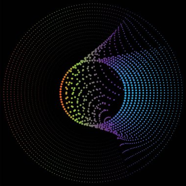 Rastgele noktalar, daireler ve parçacıklar halinde halkalar olan radikal bir element. Di
