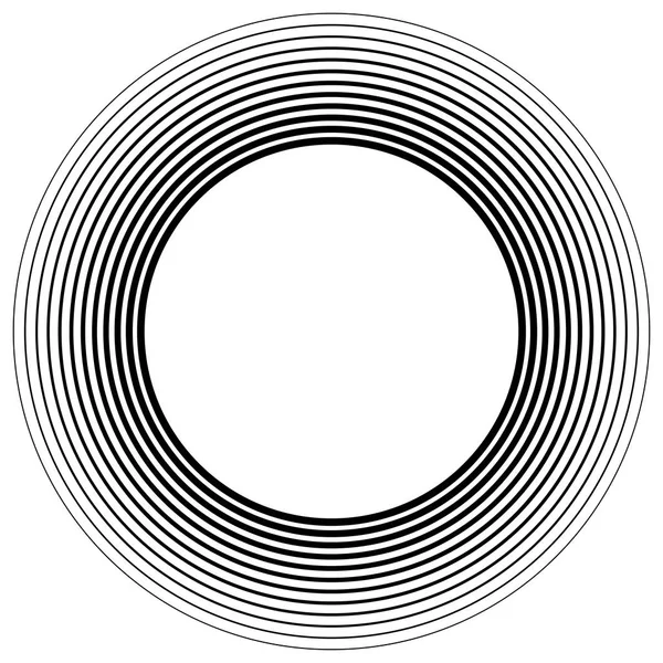Padrão de círculo concêntrico e radial. Espiral radiante. Linha de vórtice — Vetor de Stock