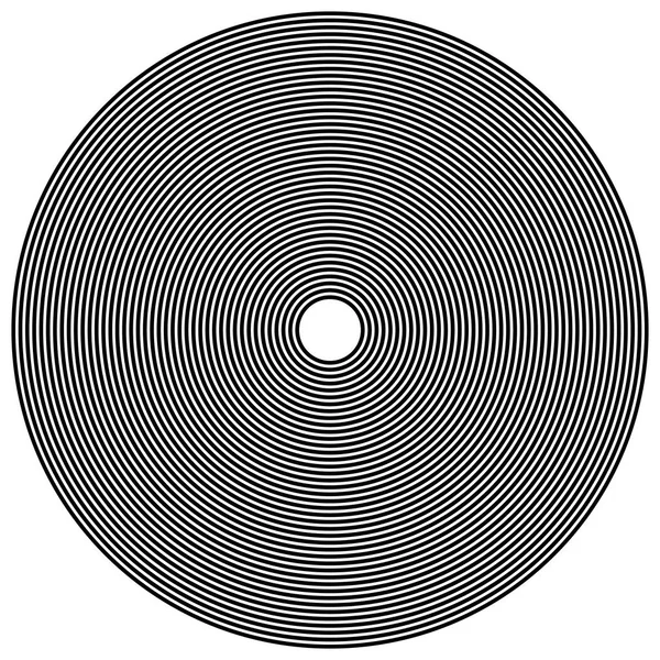 Elemento di design cerchi radiali. Convergere le linee circolari. Ripetizione , — Vettoriale Stock