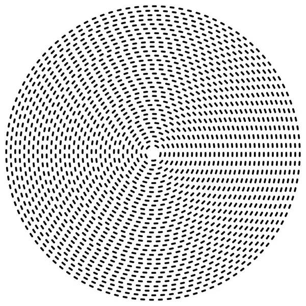 Kesik çizgiler konsantre, radyal daireler. Periyodik, segmentli lin