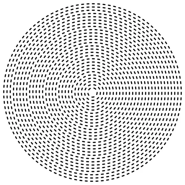 Kesik çizgiler konsantre, radyal daireler. Periyodik, segmentli lin