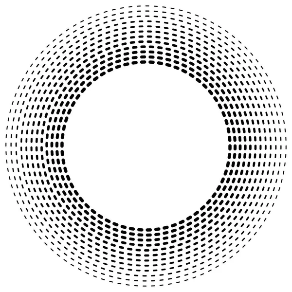 破線同心円、放射状円。定期的にセグメント化されたリン — ストックベクタ