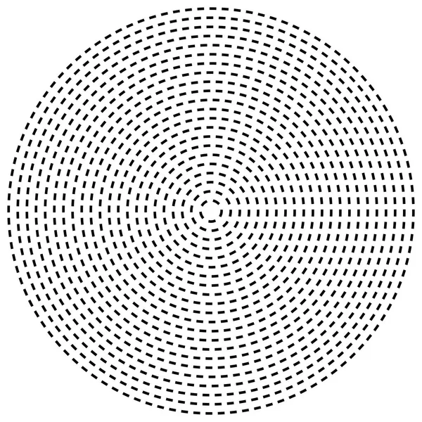 Círculos de línea rayados radiales. Elemento circular, concéntrico con ga — Vector de stock