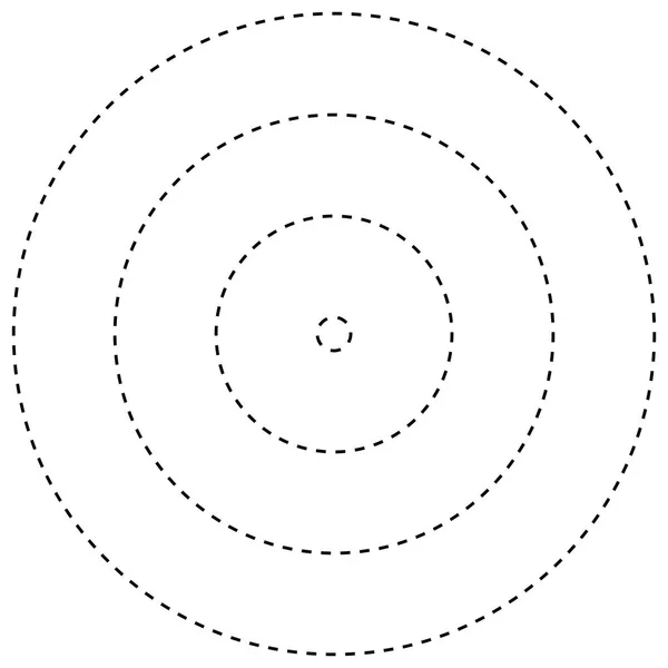 Círculos de línea rayados radiales. Elemento circular, concéntrico con ga — Vector de stock