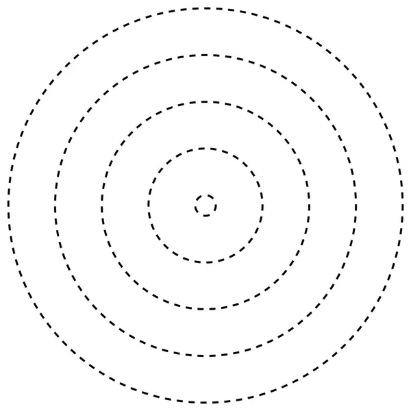 Radial streepjeslijn cirkels. Cirkelvormige, concentrische elementen met ga — Stockvector
