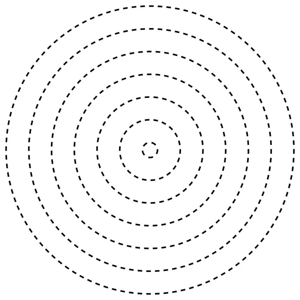 Promieniowe okręgi kreskowe. Okrągły, koncentryczny element z ga — Wektor stockowy