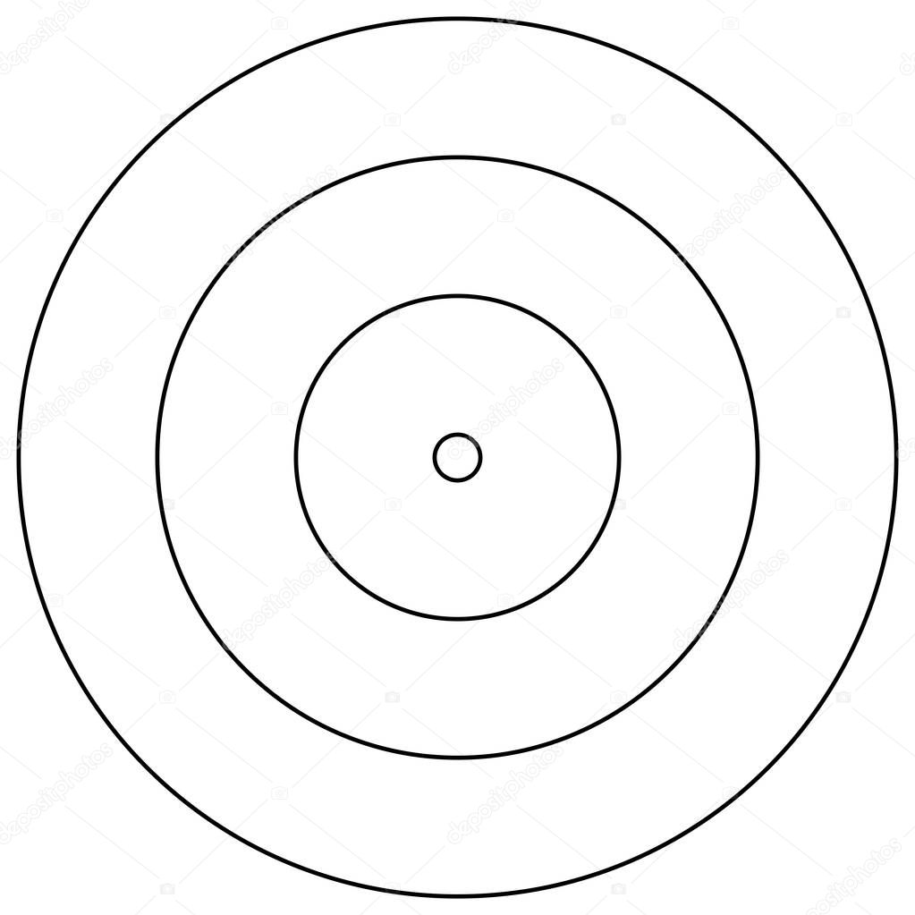 Radial circles design element. Converge circle lines. Repeating,