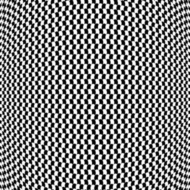 Küresel, dairesel çarpıtma deseni. Kıvrımlı çıkıntı, 