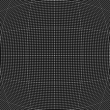 Küresel, dairesel çarpıtma deseni. Kıvrımlı çıkıntı, 