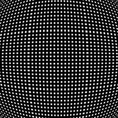 Küresel, dairesel çarpıtma deseni. Kıvrımlı çıkıntı, 