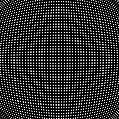 Küresel, dairesel çarpıtma deseni. Kıvrımlı çıkıntı, 