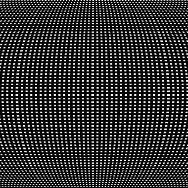 Küresel, dairesel çarpıtma deseni. Kıvrımlı çıkıntı, 