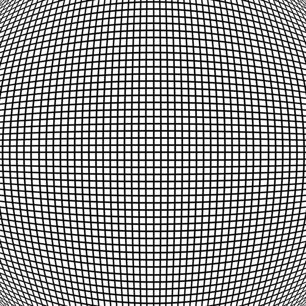 Spherical, globe circular distort effect pattern. Curved bulge, — Stock Vector