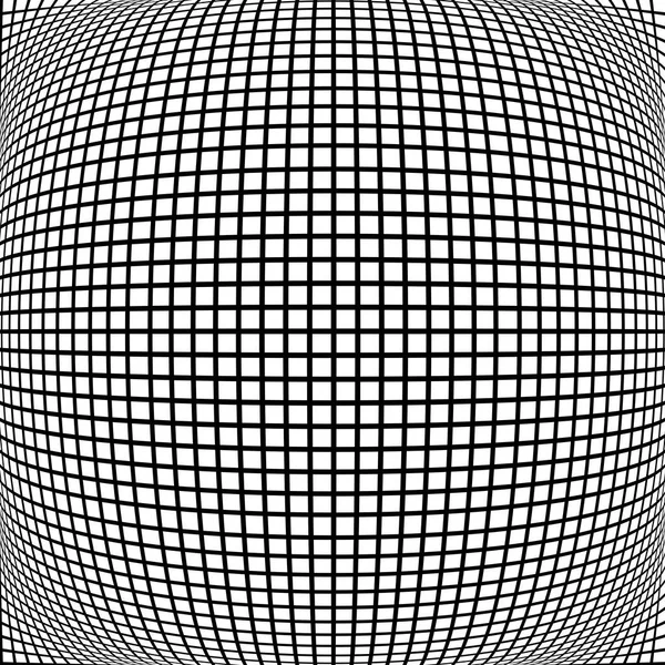 Spherical, globe circular distort effect pattern. Curved bulge, — Stock Vector