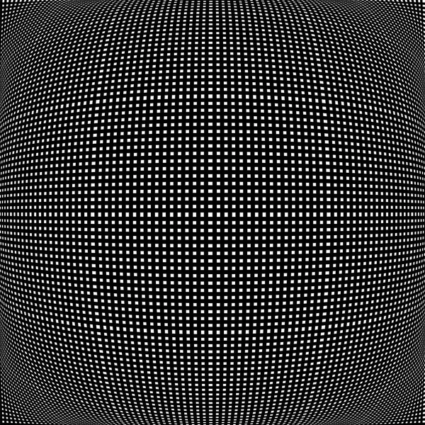 Bolvormige, bol cirkelvormige vervorming effect patroon. Gebogen bobbel, — Stockvector